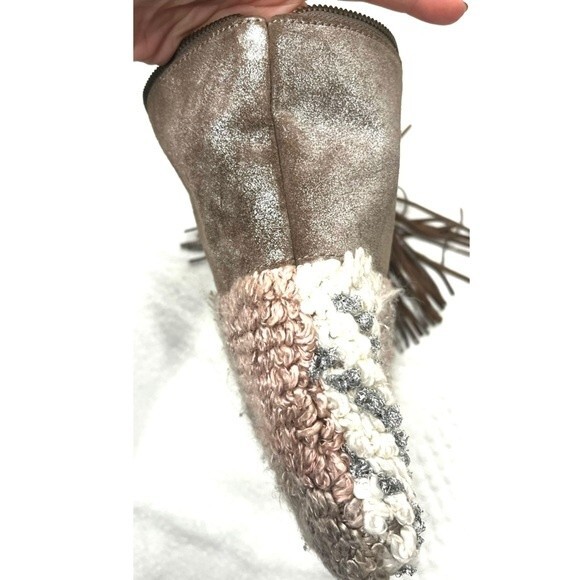 Anthropologie Jasper Jeera Woven Leather Tassled Clutch NWOT - Picture 7 of 13